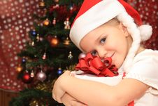 The Girl In Cristmas Royalty Free Stock Image The Girl In Cristmas Royalty Free Stock Image
