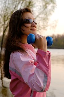 Woman Exercising In The Nature Stock Photo Woman Exercising In The Nature Stock Photo