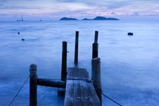 Wooden Pier And Ocean View In Long Exposure Royalty Free Stock Photo Wooden Pier And Ocean View In Long Exposure Royalty Free Stock Photo