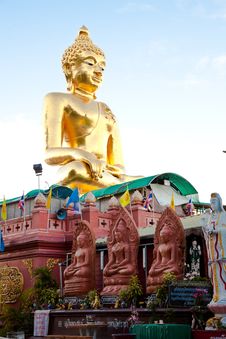 A Big Golden Buddha Image At Golden Triangle Stock Photography A Big Golden Buddha Image At Golden Triangle Stock Photography