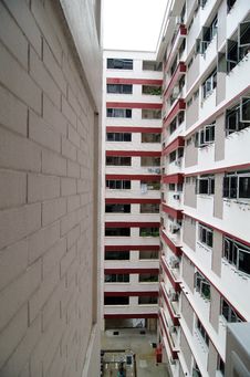 Facade Of A Low Cost Housing Multistorey Building Stock Images