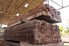 Wood Girder Stacked In Group Royalty Free Stock Photos Wood Girder Stacked In Group Royalty Free Stock Photos