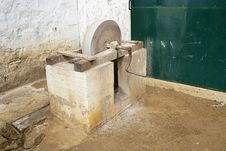 Sharpening Sand Stone With Iron Handle Royalty Free Stock Photo Sharpening Sand Stone With Iron Handle Royalty Free Stock Photo
