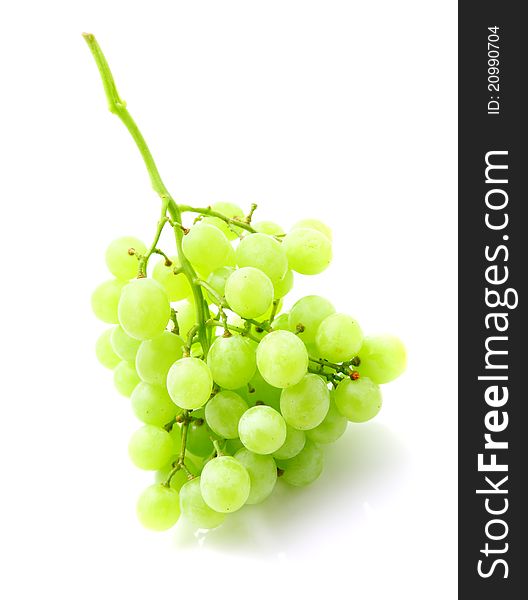 Image of green grape bunch isolated on white