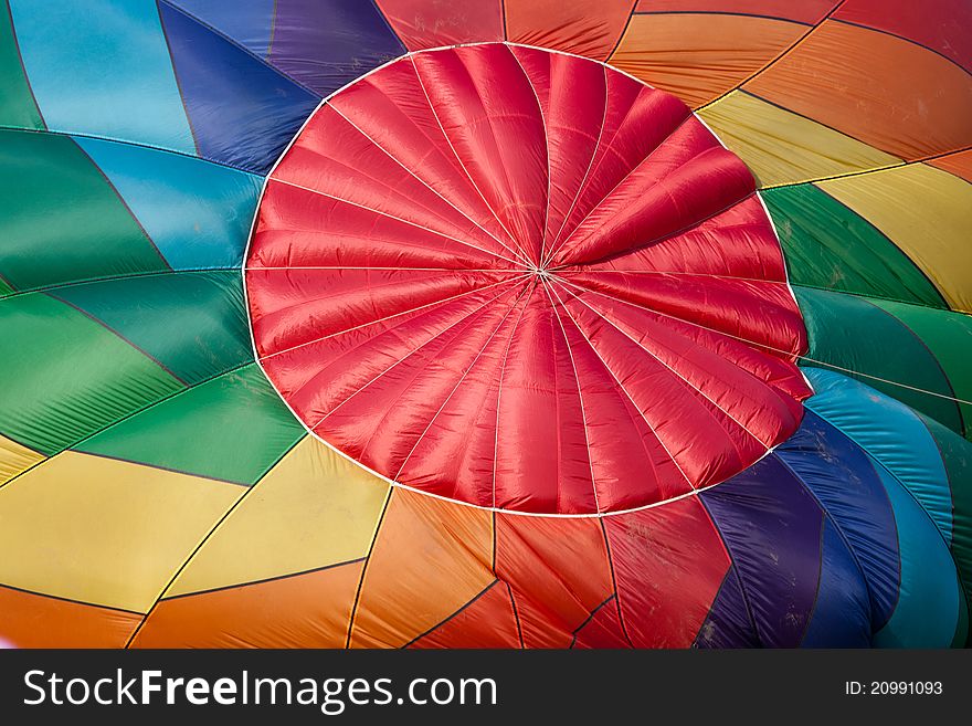 Close up of a colorful hot air ballon, ready to launch. Close up of a colorful hot air ballon, ready to launch