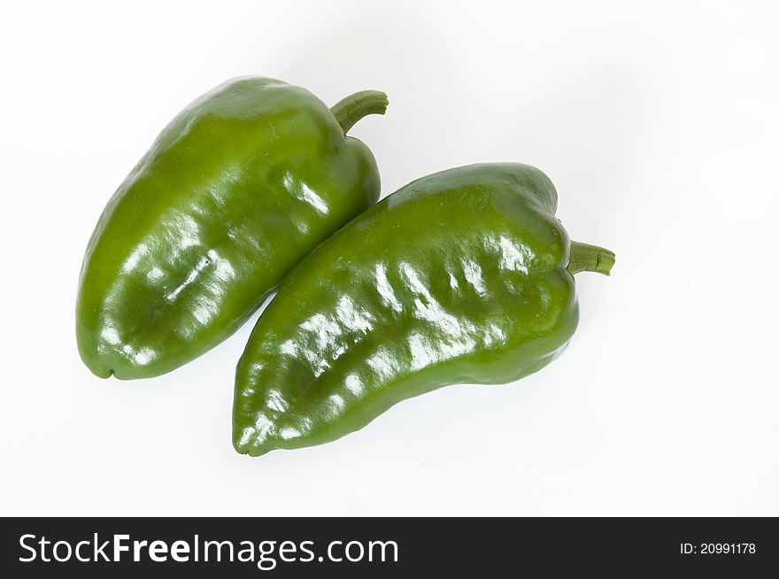 Two Peppers on a white background