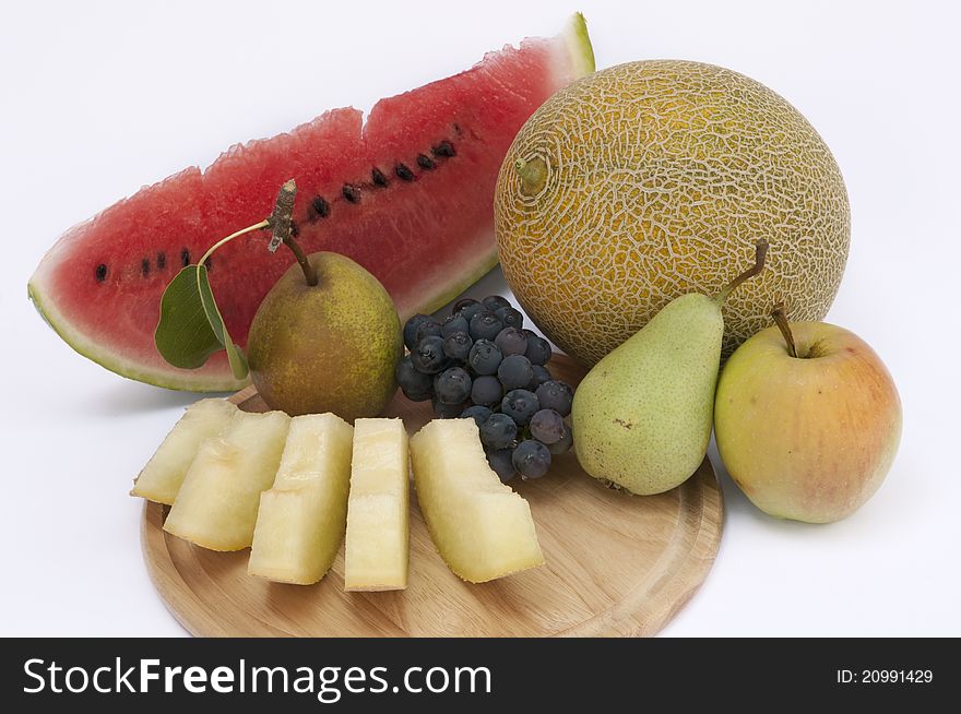 Fruits on a white  background. Fruits on a white  background