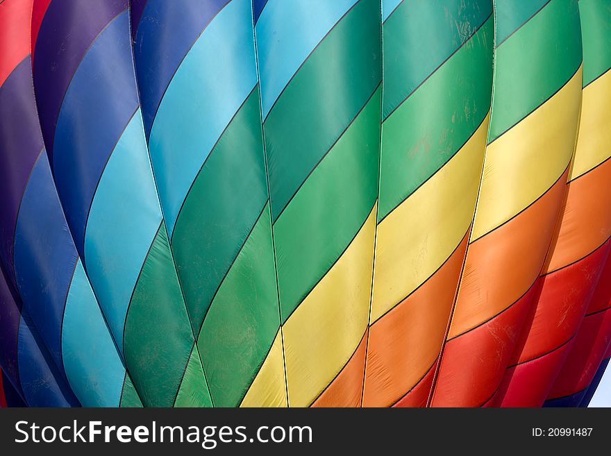 Close up of a colorful hot air ballon, ready to launch. Close up of a colorful hot air ballon, ready to launch