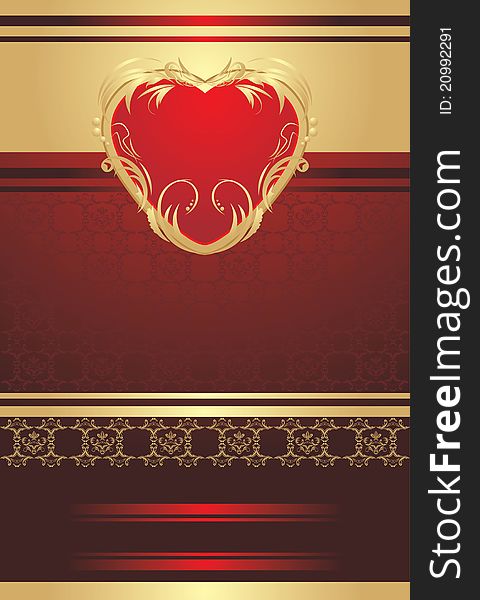 Decorative Red Heart On The Background