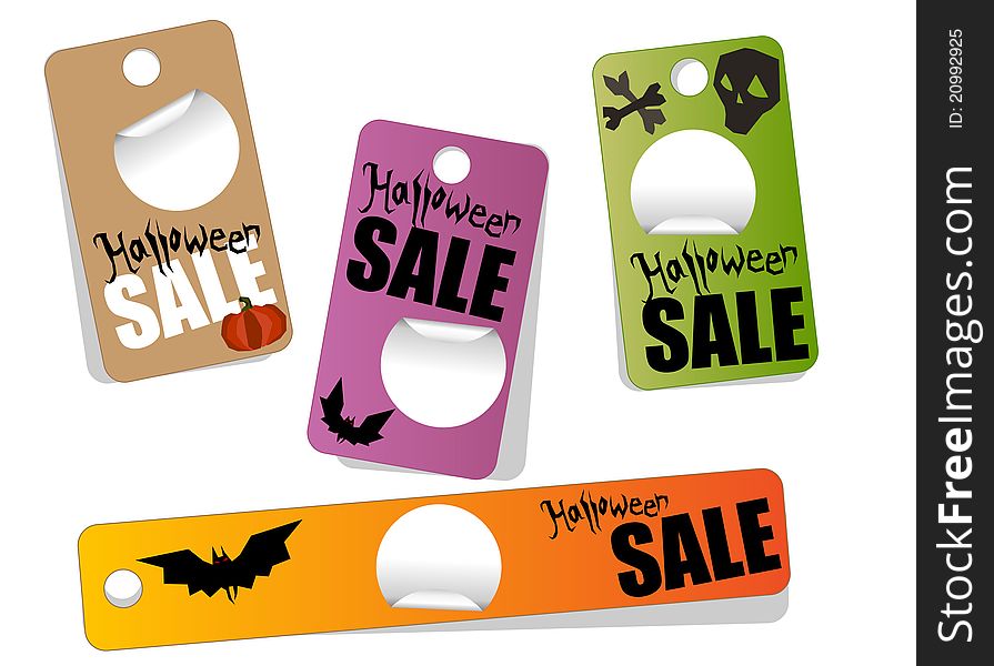 Sale halloween lables, different colors