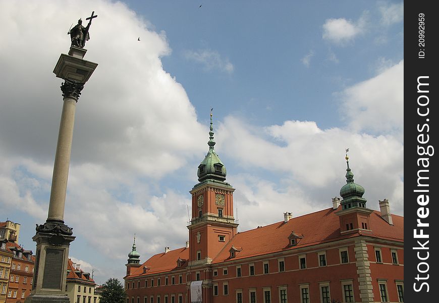 Warszawa royal palace on central square (Poland). Warszawa royal palace on central square (Poland)