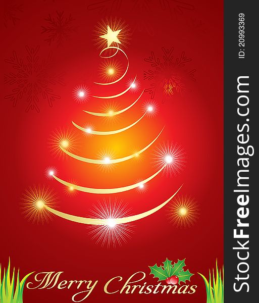 Abstract christmas tree with sparkle vector illustration. Abstract christmas tree with sparkle vector illustration