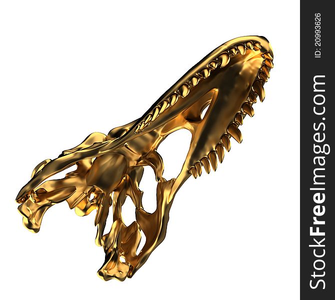 Golden Dino Skull