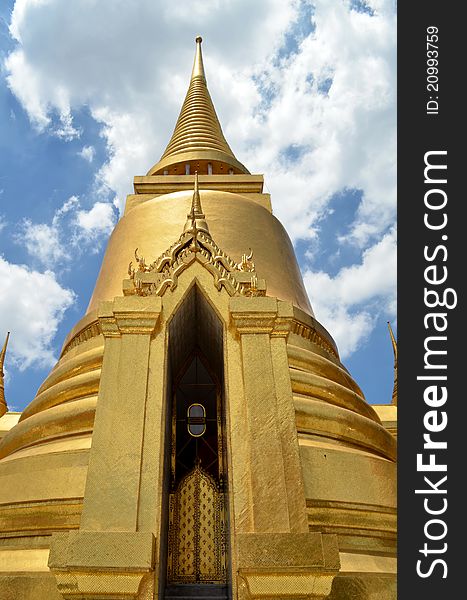 Golden pagoda at temple of ameral buddha