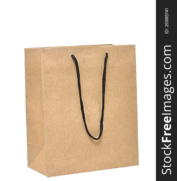 Shopping bag made from brown recycled paper. Add your own design or logo.