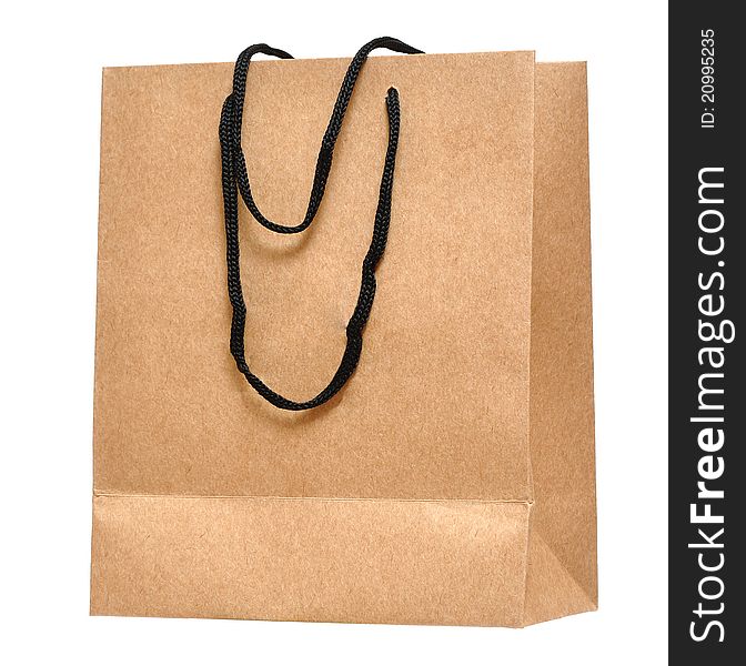 Shopping bag made from brown recycled paper