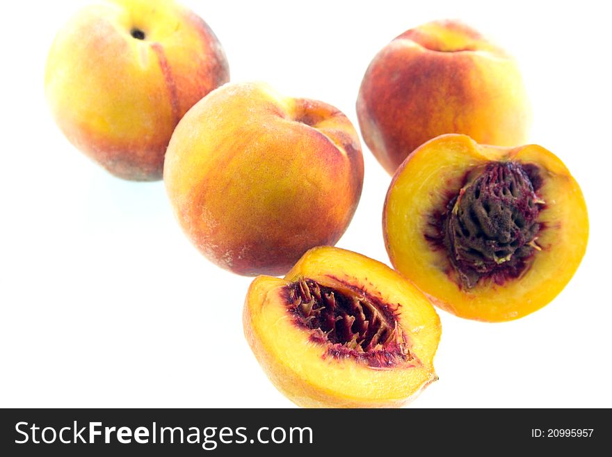 Studio shot of group of peaches