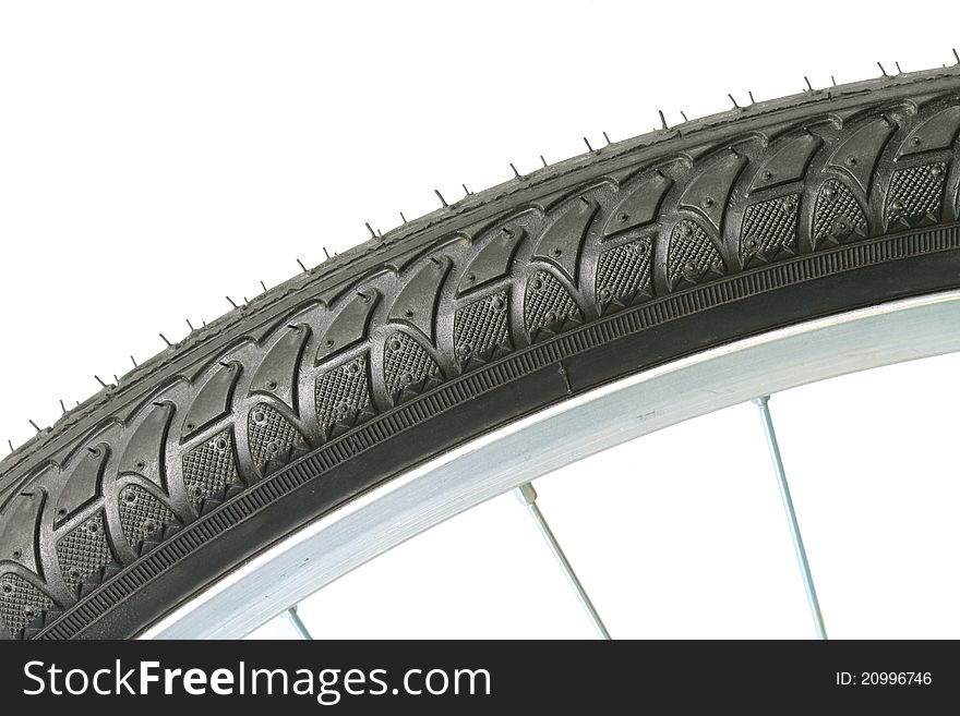 Bicycle wheel on a white background