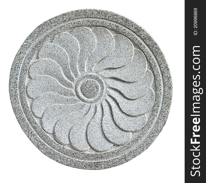 Carved stone detail in lotus pattern