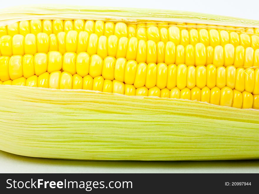 Fresh sweet corn, closeup