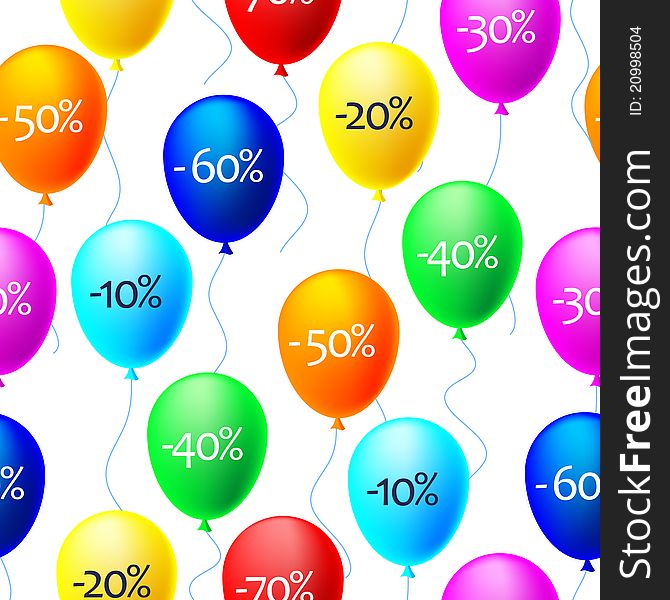 Vector Background Of Balloons With Sale Discounts