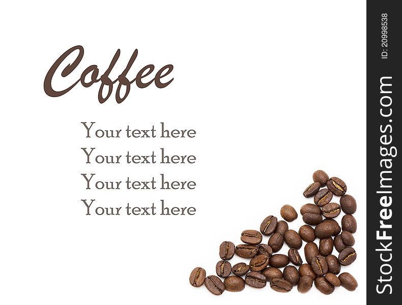 White Background With Coffee Beans And Sample Text