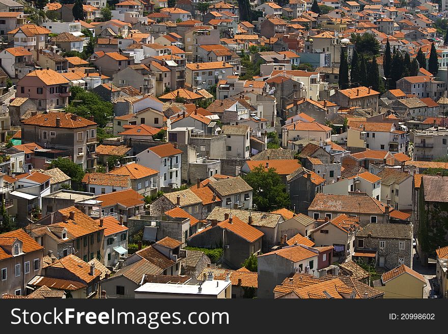 Picturesque View On Sibenik Roofs