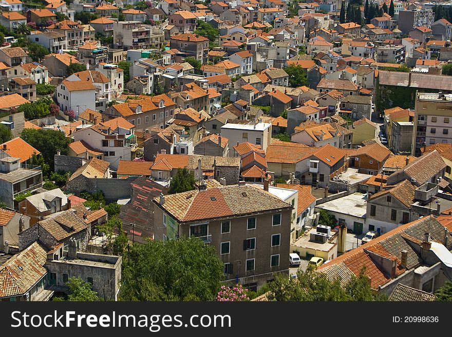 Life of the red tile roofs of Sibenik