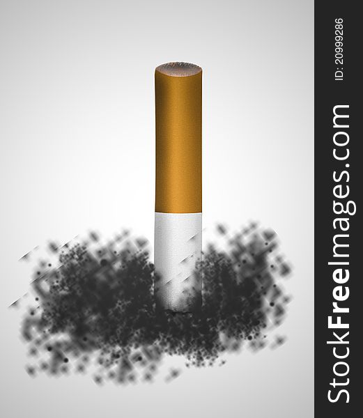 Cigarette butt (isolated on white).