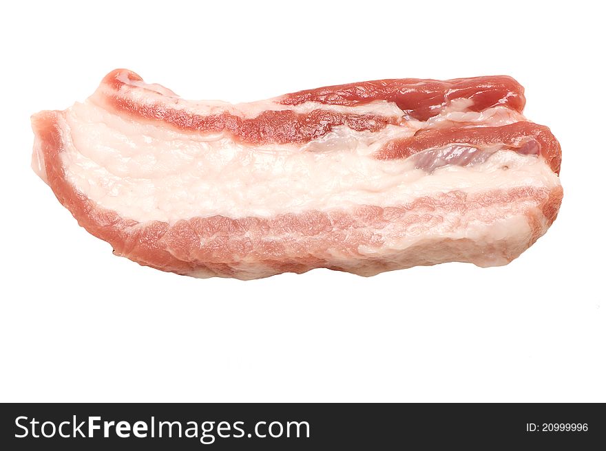 One piece Fresh meat on white background