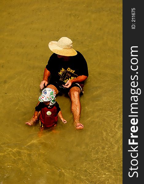 A father and son day at the beach