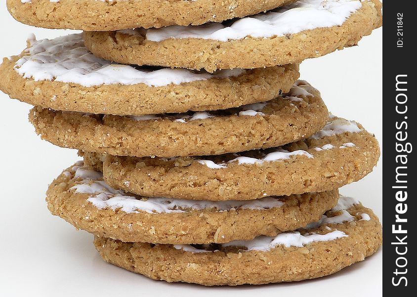 Close up of a stack of oatmeal cookies. Close up of a stack of oatmeal cookies