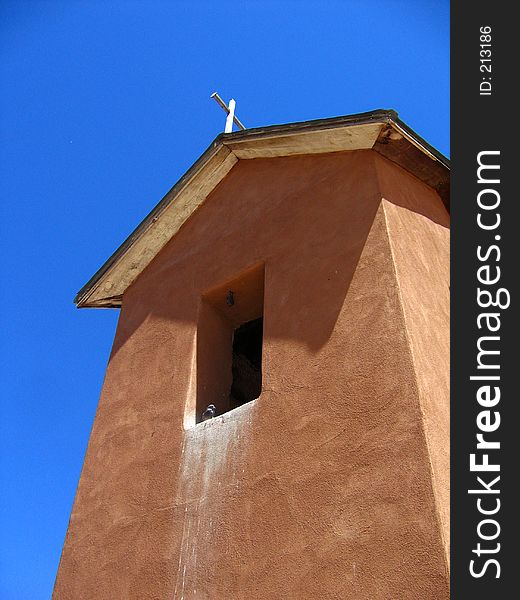 Church Tower from, The Sanchuario de Chimiyo, New Mexico.