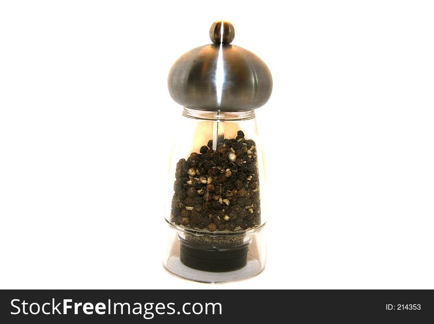 Pepper grinder isolated picture.