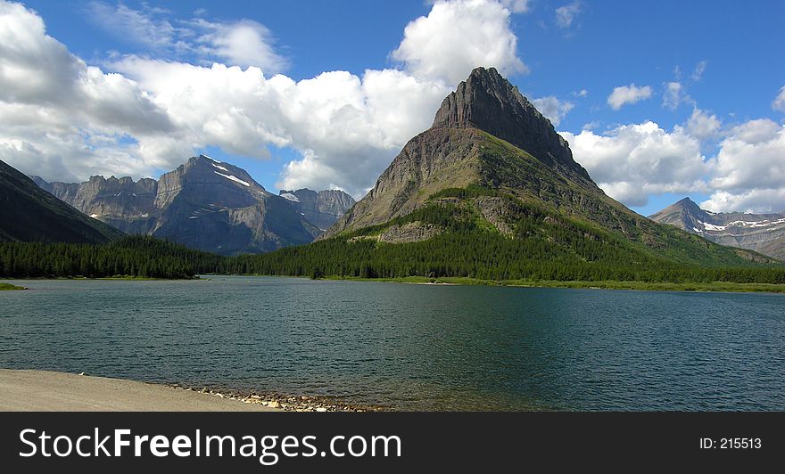 Mountainous lake in glacier national park. Mountainous lake in glacier national park.