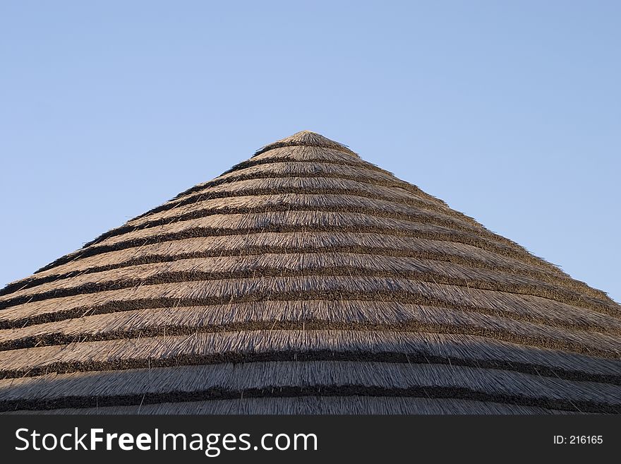 Detail of a hut roof. Detail of a hut roof