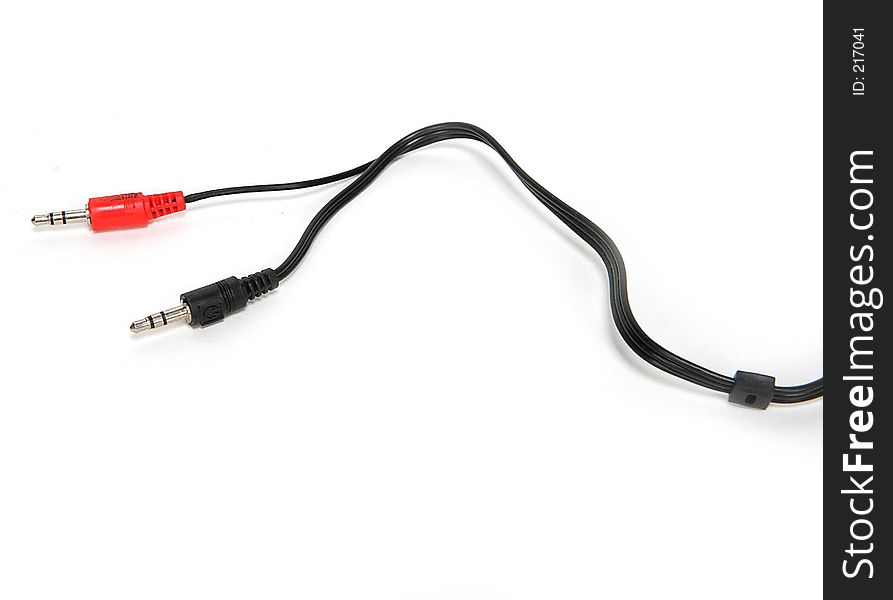 Isolated 2 way plug. Red and Black