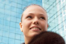 Girl With Fur Royalty Free Stock Photo Girl With Fur Royalty Free Stock Photo