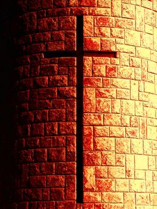 Cross In Stone Royalty Free Stock Photography