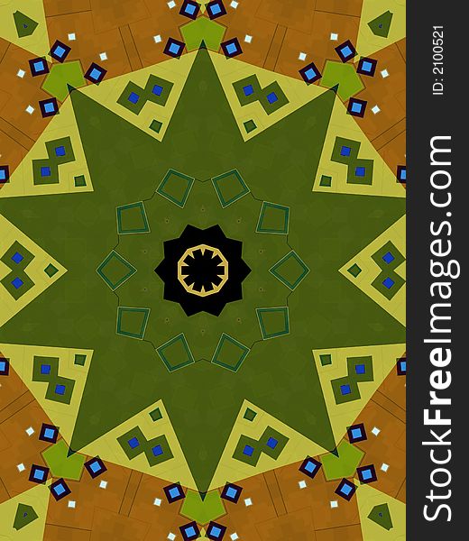 Kaleidoscope Patterns in Green
