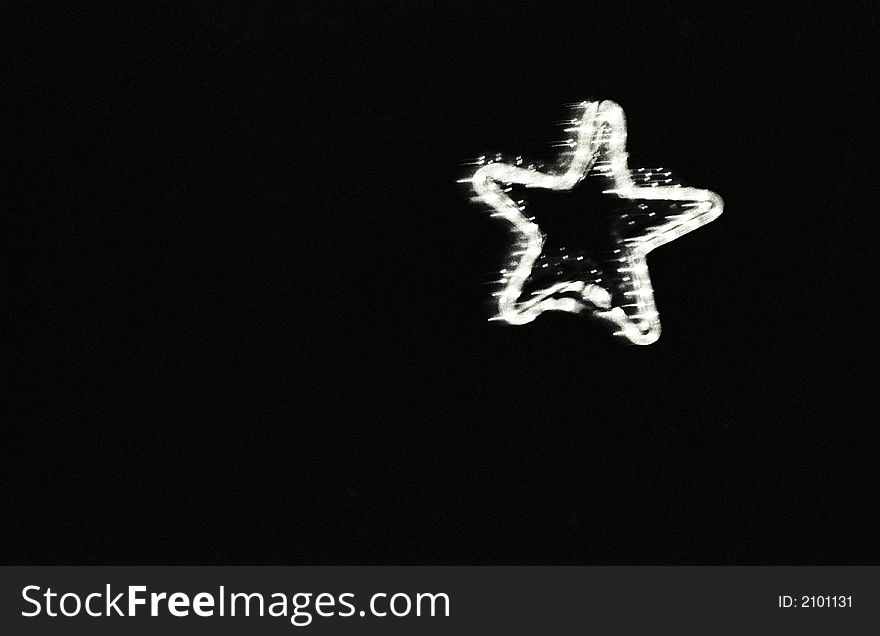 Bw image of star shaped light