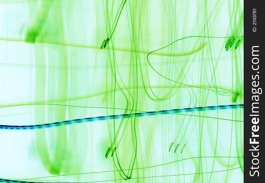Green abstraction with blue line