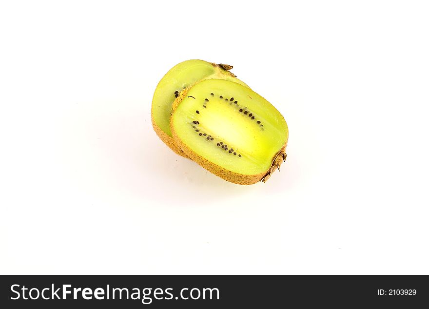 Close up photo of kiwi fruits isolated on white