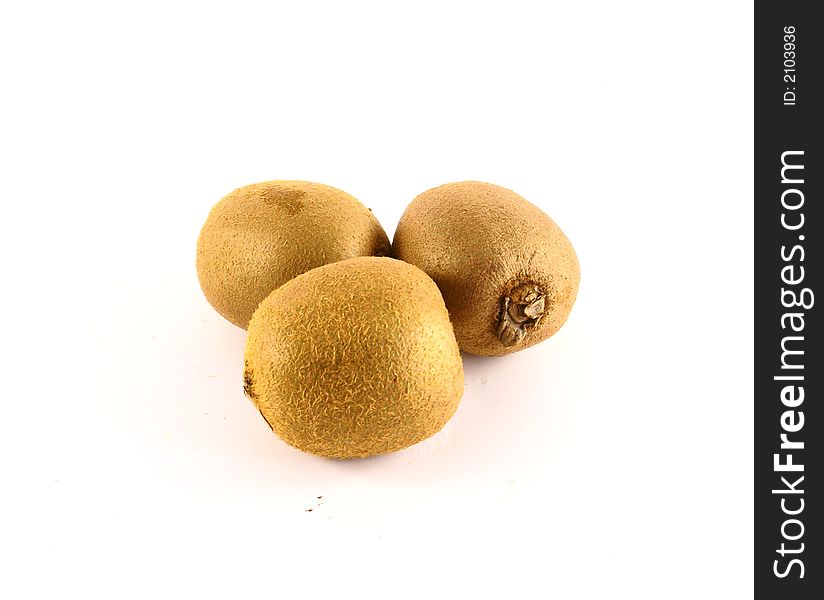 Close up photo of kiwi fruits isolated on white