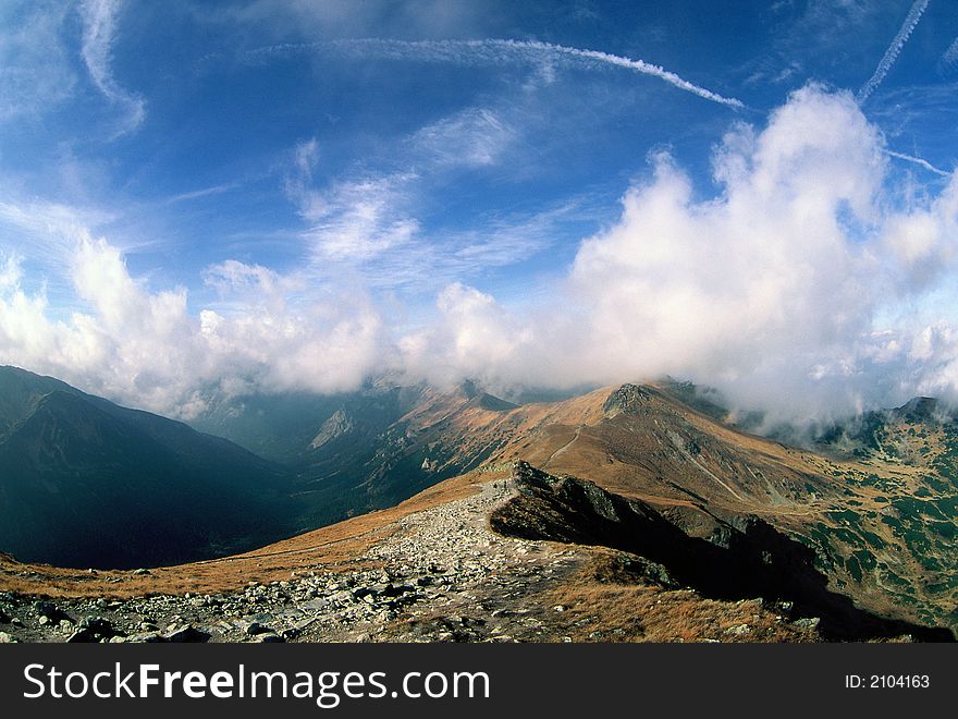 Large Tatry with blue sky. Large Tatry with blue sky