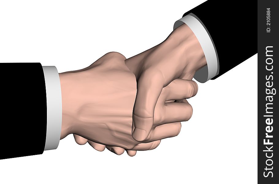 Business handshake on a white backgorund