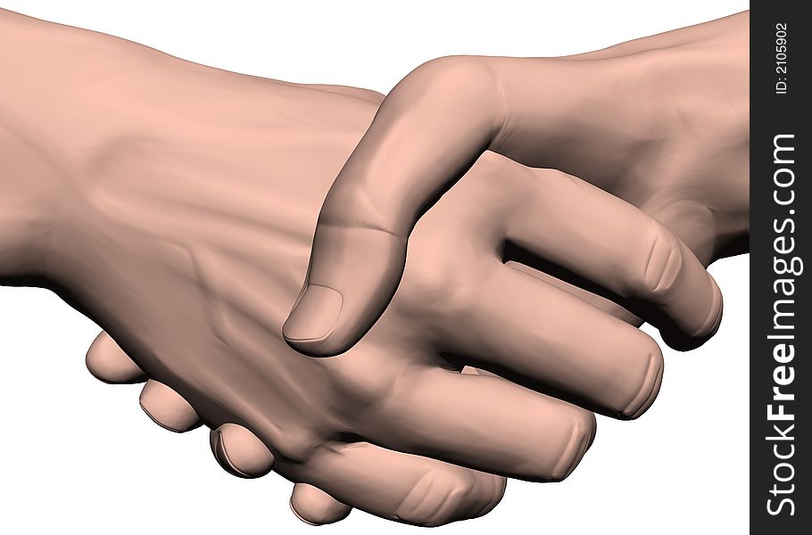 Handshake on a white background