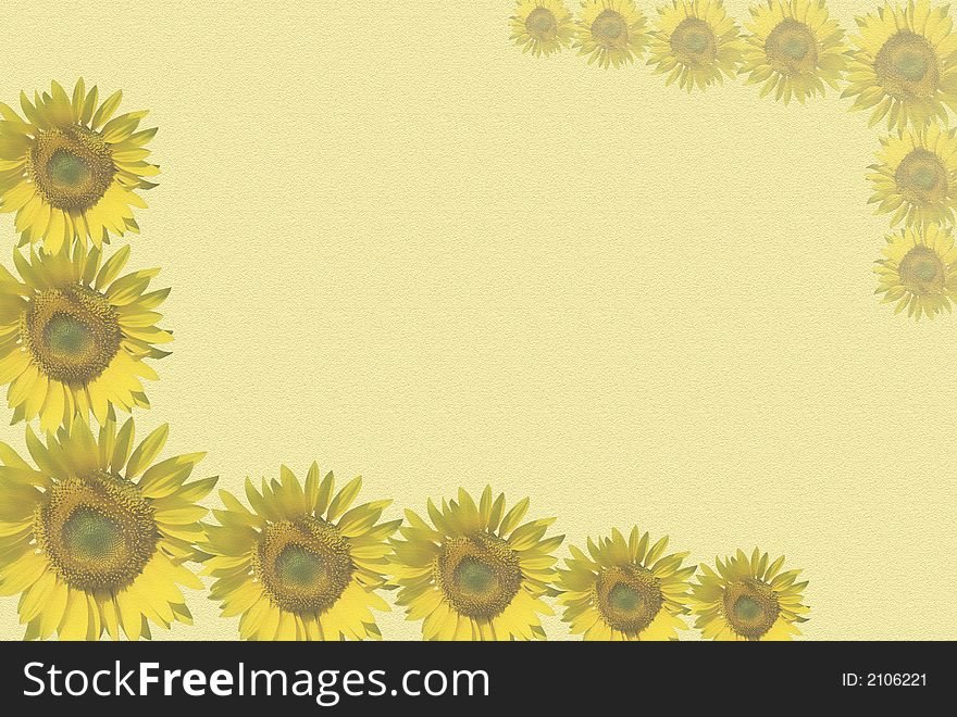 A sunflowers background to welcome hot season