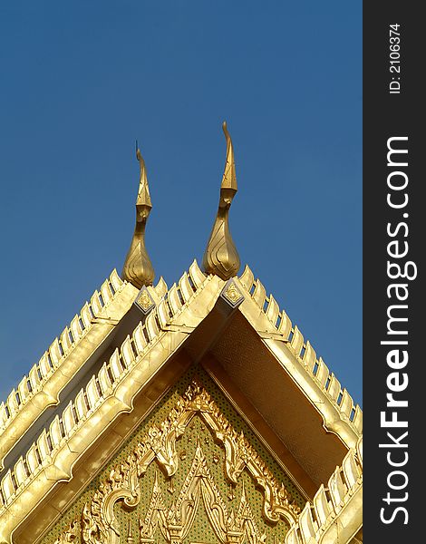Detail Of Golden Temple In Thailand