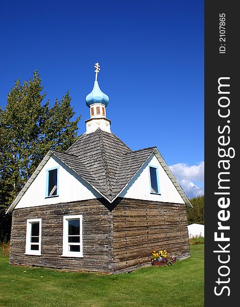 Wooden Russian Orthodox Chruch, a sign of Russian heritage in Alaska, USA. Wooden Russian Orthodox Chruch, a sign of Russian heritage in Alaska, USA